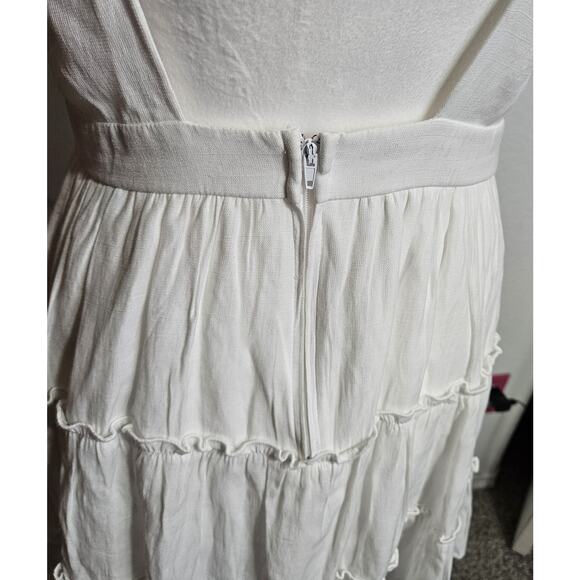 Altar'd State Medium White Ruffle Dress With Criscross Shoulders Lined Size... - Picture 6 of 12